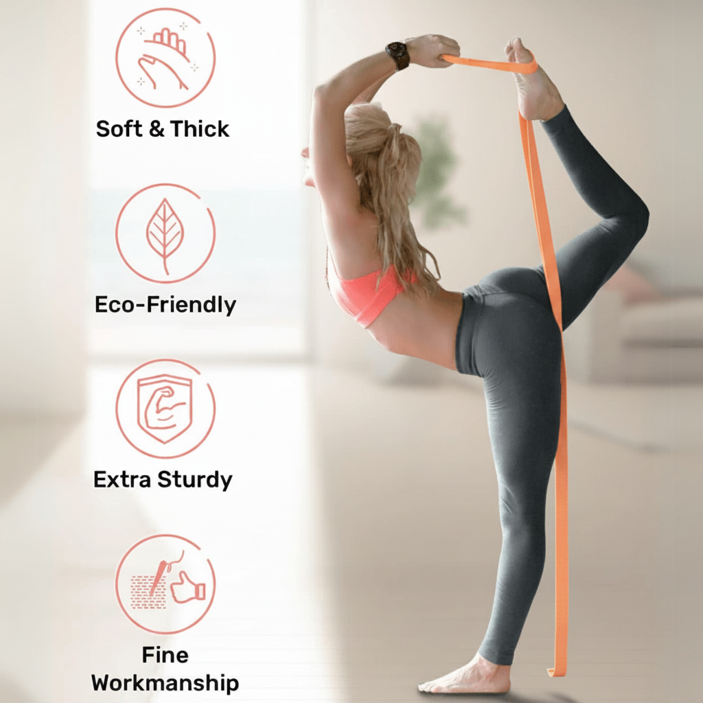 Yoga Strap for Stretching, Adjustable Strap with D Ring, Stretching Belt for Yoga and Pilates_02