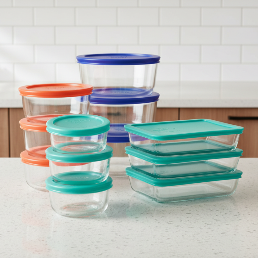 Glass Meal Prep Containers, Glass Tupperware Set 12 Piece, Glass Containers with Lids, Airtight Food Storage Containers