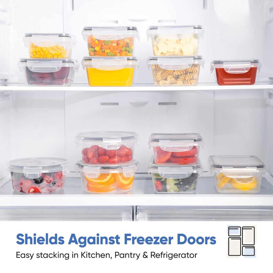 Plastic Storage Boxes with Lids 16 Pack, Airtight Food Storage Containers, Meal Prep Containers, Tupperware_07