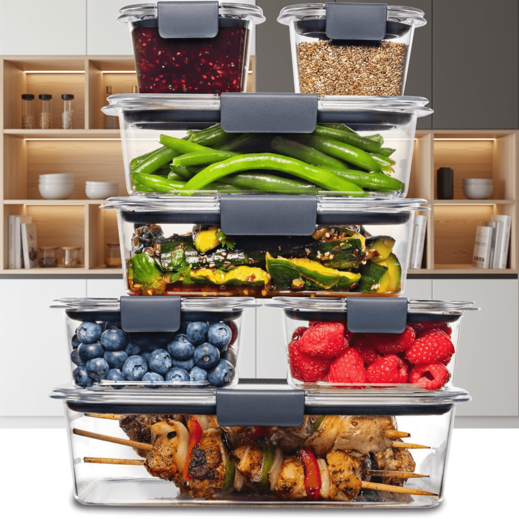 Meal Prep Containers Set of 7, Airtight Food Storage Containers with Lids, Plastic Food Containers, Tupperware_05