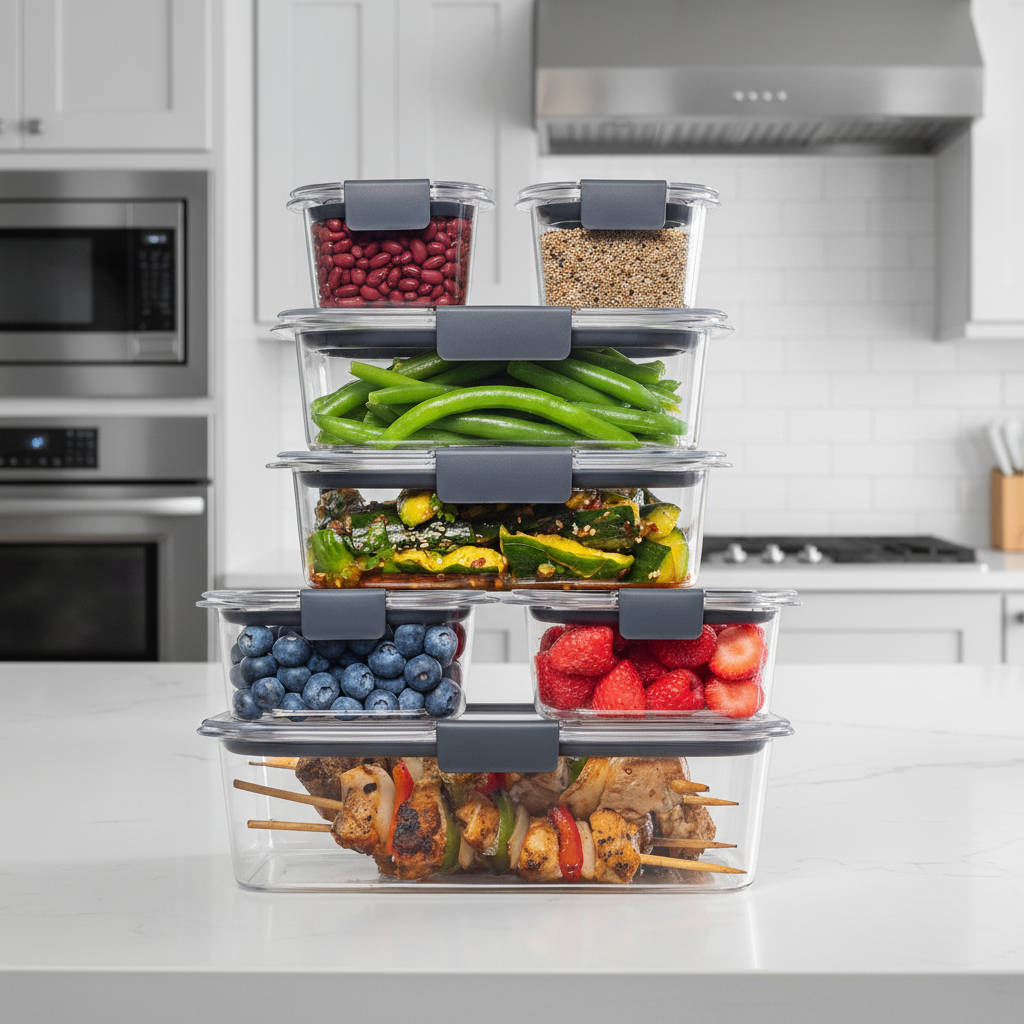 Meal Prep Containers Set of 7, Airtight Food Storage Containers with Lids, Plastic Food Containers, Tupperware