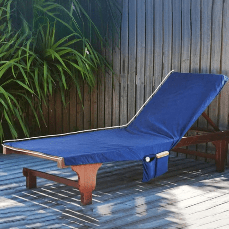 Beach Towel with Pockets, Sun Lounger Towel with Non Slip Stretch Fit, Quick Dry Microfibre Towel for Pool and Garden_01