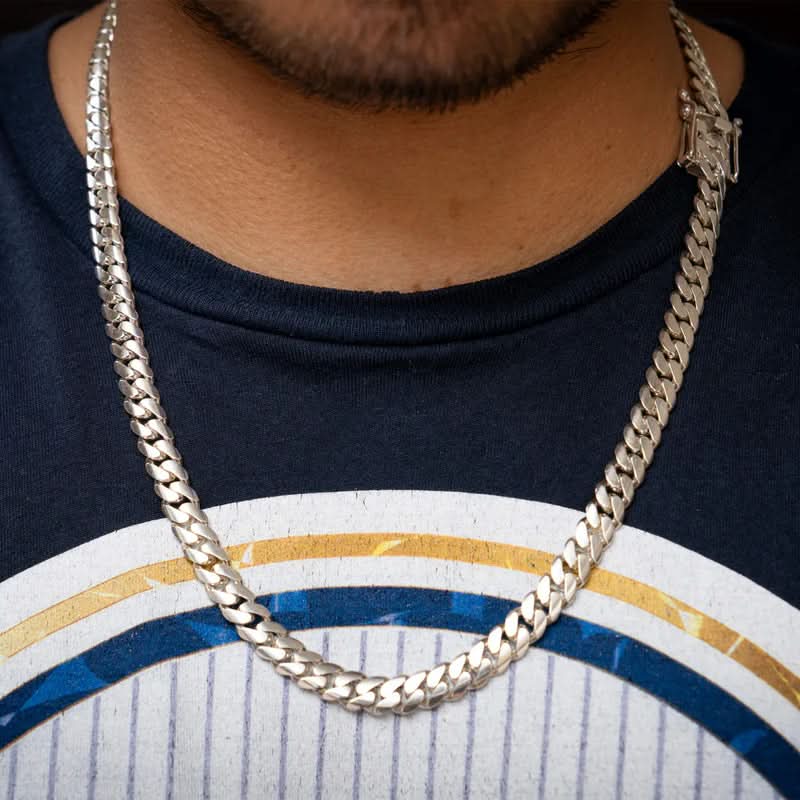 Silver Chain for Men and Women, Mens Necklace with Box Clasp – image 6