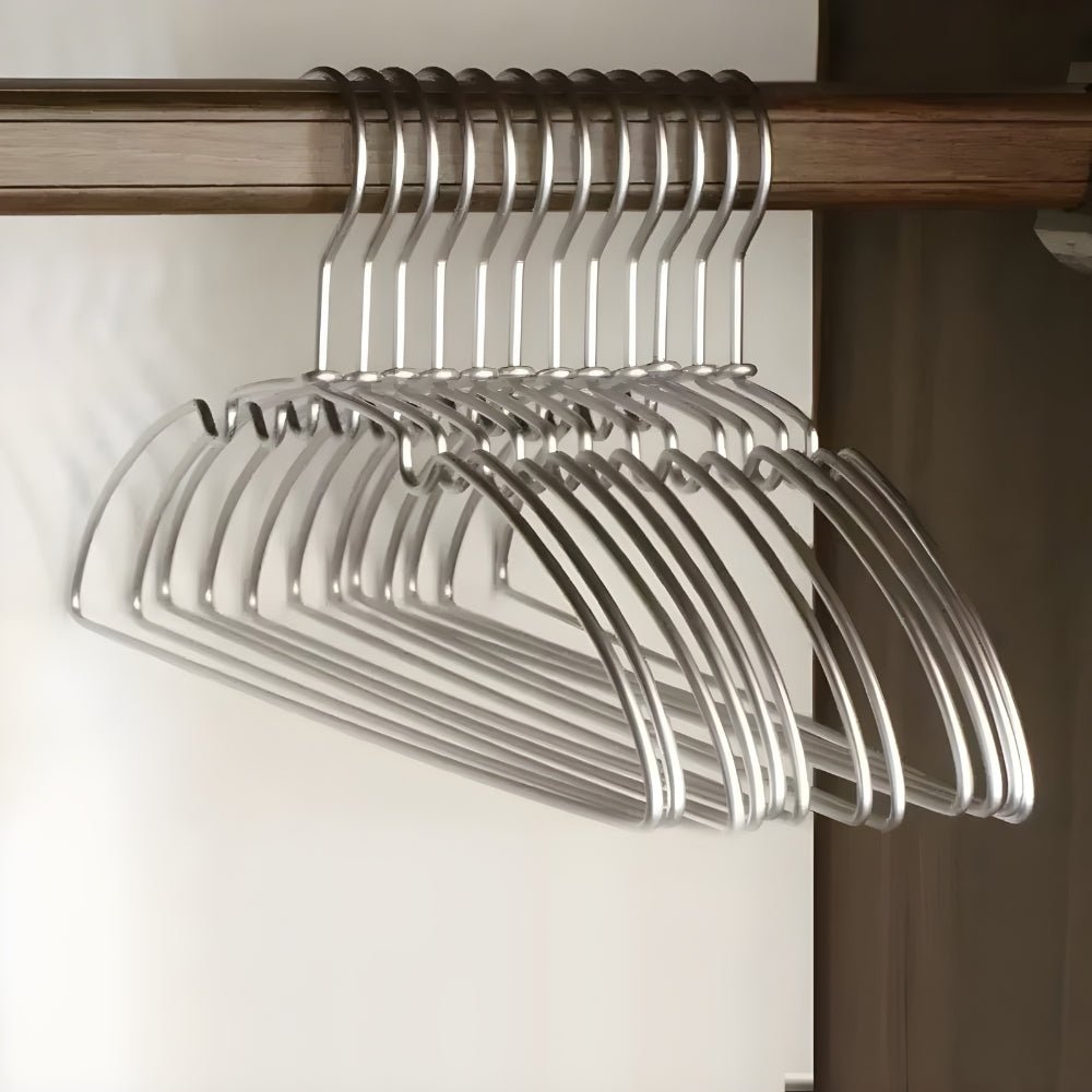 Coat Hangers Slim, Space Saving Clothes Hangers in Aluminium, Non Slip Garment Hangers, Wardrobe Organiser_06