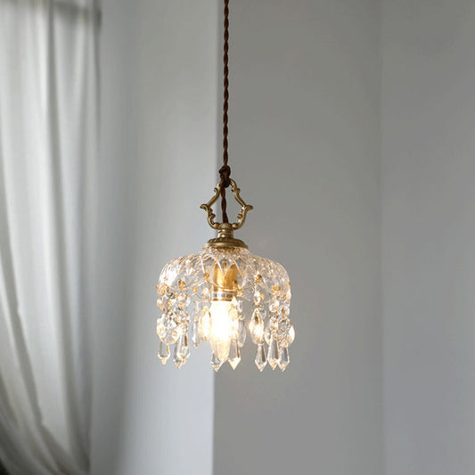 Vera Floral Pendant Light | Vintage Copper, Glass and K9 Crystal 0