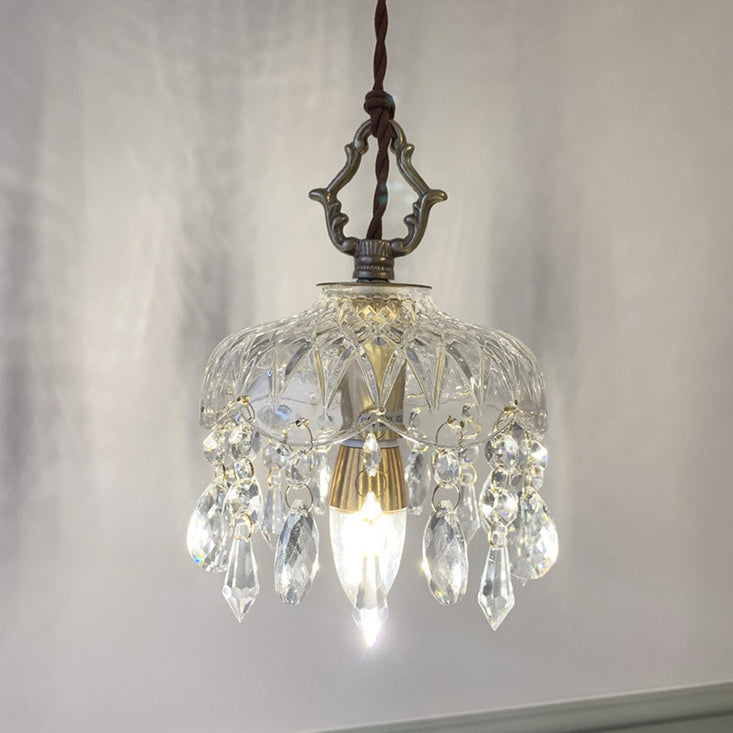 Vera Floral Pendant Light | Vintage Copper, Glass and K9 Crystal 4