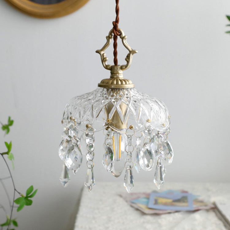 Vera Floral Pendant Light | Vintage Copper, Glass and K9 Crystal 6
