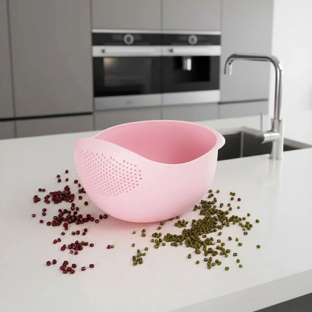 Double Layer Colander with Handles, Kitchen Colander for Rice and Pasta, Salad Strainer, Berry Bowl for Fruit