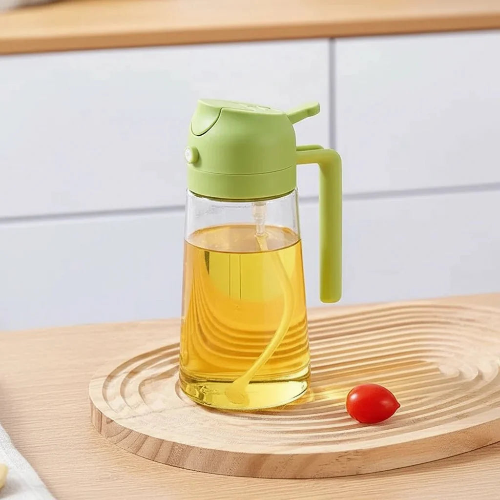 Glass Oil Spray Bottle 470 ml, Olive Oil Sprayer for Cooking and Baking, Oil Dispenser with Fine Mist for Vinegar