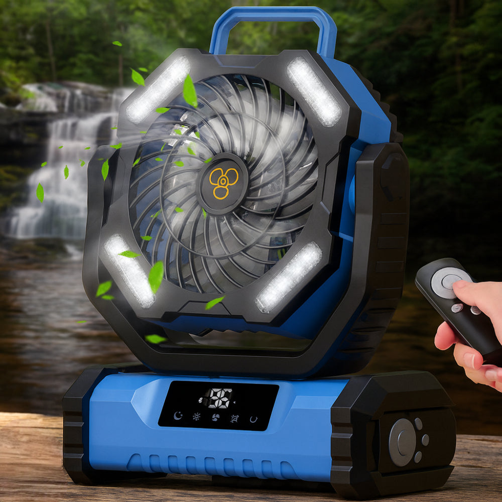 Versatile Portable Fan | Battery Powered Oscillating Fan with Remote Control | Ideal for Camping and Indoor Use 2