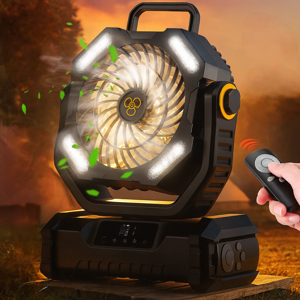 Versatile Portable Fan | Battery Powered Oscillating Fan with Remote Control | Ideal for Camping and Indoor Use 3