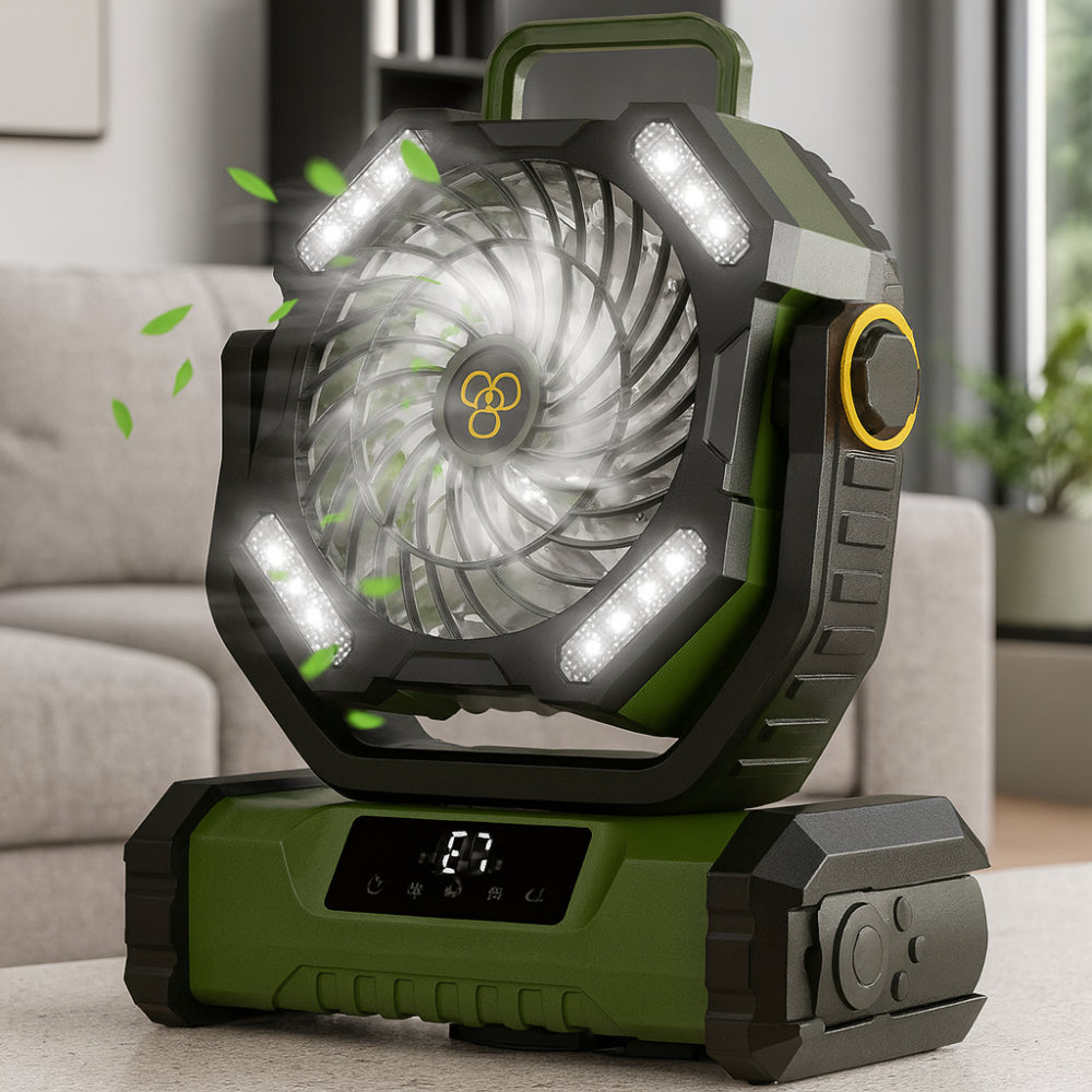 Versatile Portable Fan | Battery Powered Oscillating Fan with Remote Control | Ideal for Camping and Indoor Use 4