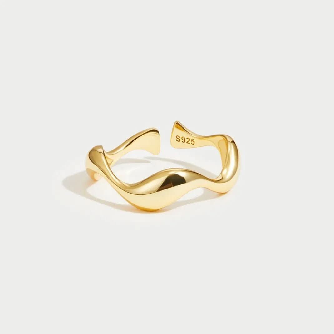 Adjustable Silver Ring, Wave Ring with Ocean Design, Beach Jewellery for Everyday Wear_03
