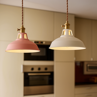 Vibrant Metal Dome Pendant Light | Energy-Efficient LED for Kitchen Island Lighting 1