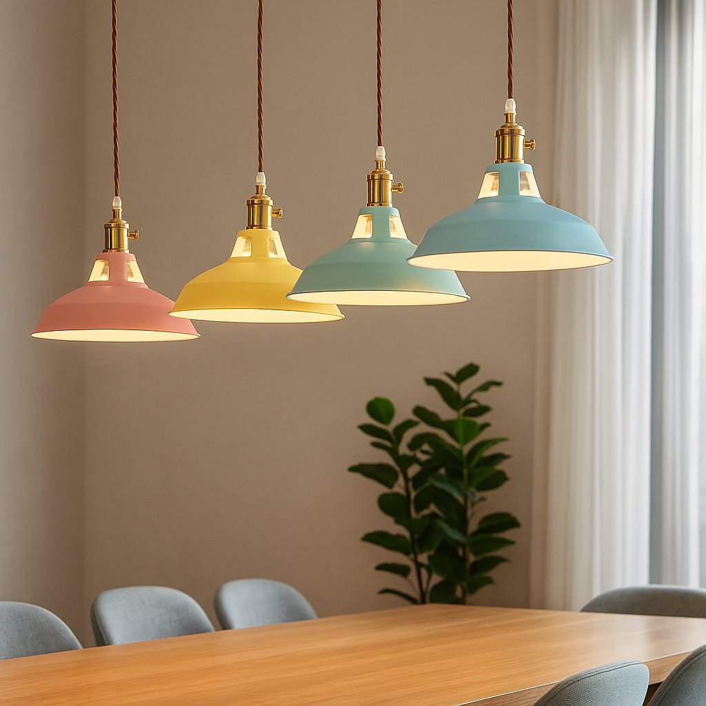 Vibrant Metal Dome Pendant Light | Energy-Efficient LED for Kitchen Island Lighting 2