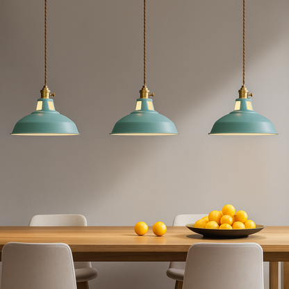 Vibrant Metal Dome Pendant Light | Energy-Efficient LED for Kitchen Island Lighting 4