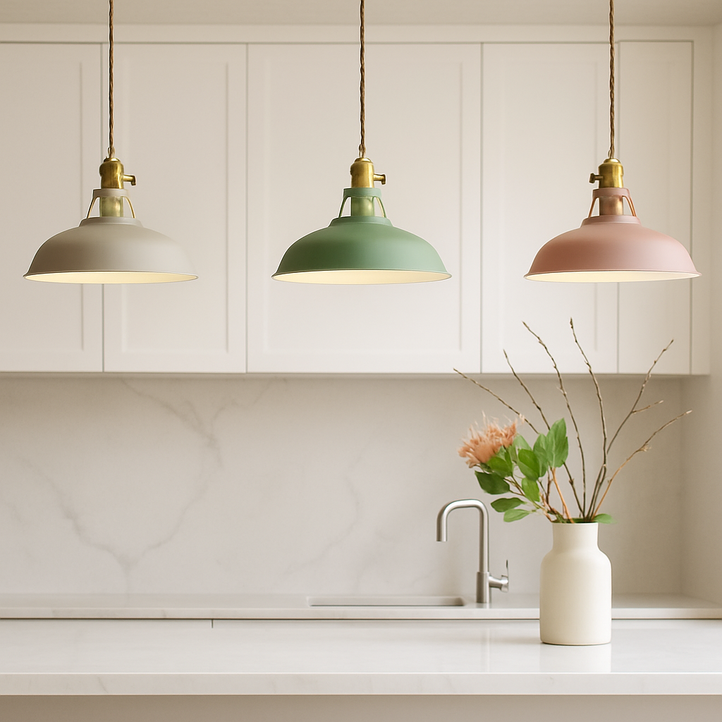 Vibrant Metal Dome Pendant Light | Energy-Efficient LED for Kitchen Island Lighting 5