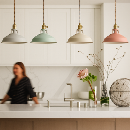 Vibrant Metal Dome Pendant Light | Energy-Efficient LED for Kitchen Island Lighting 6