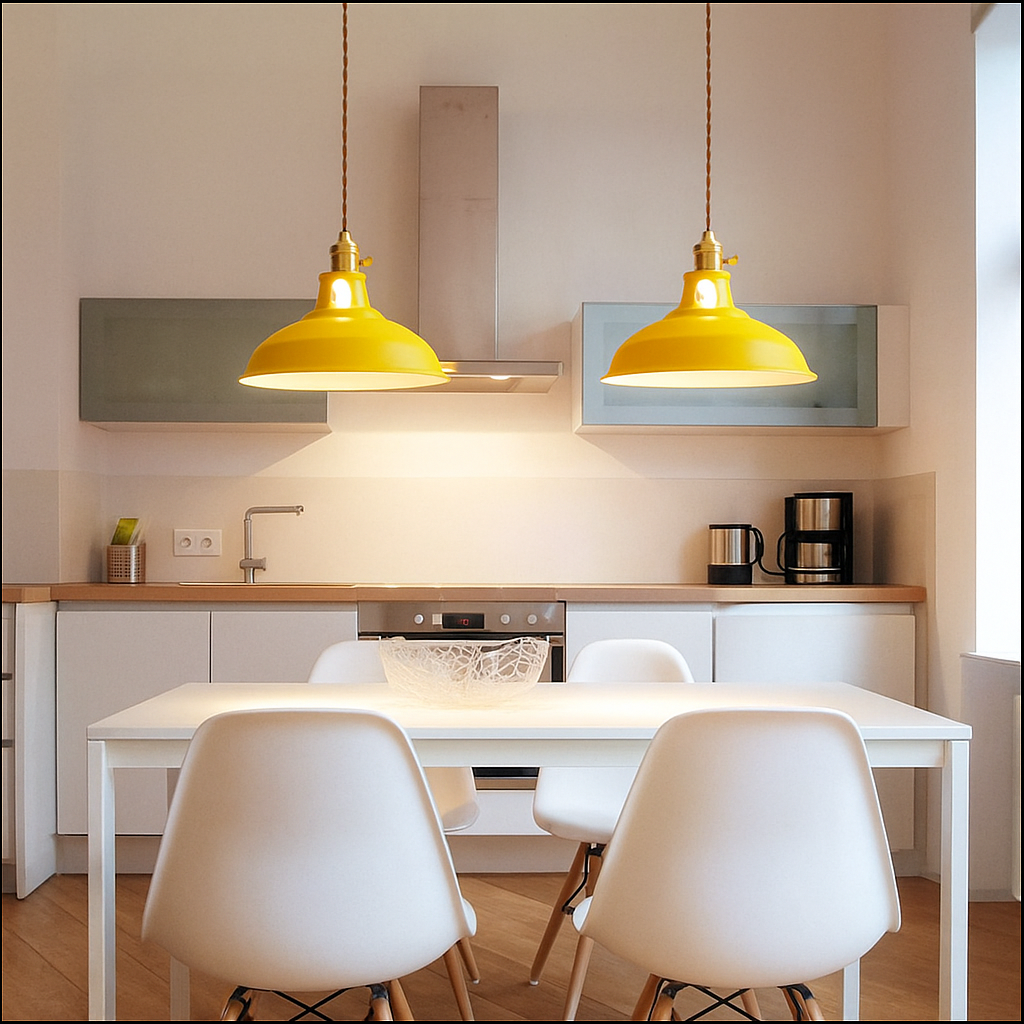 Vibrant Metal Dome Pendant Light | Energy-Efficient LED for Kitchen Island Lighting 8