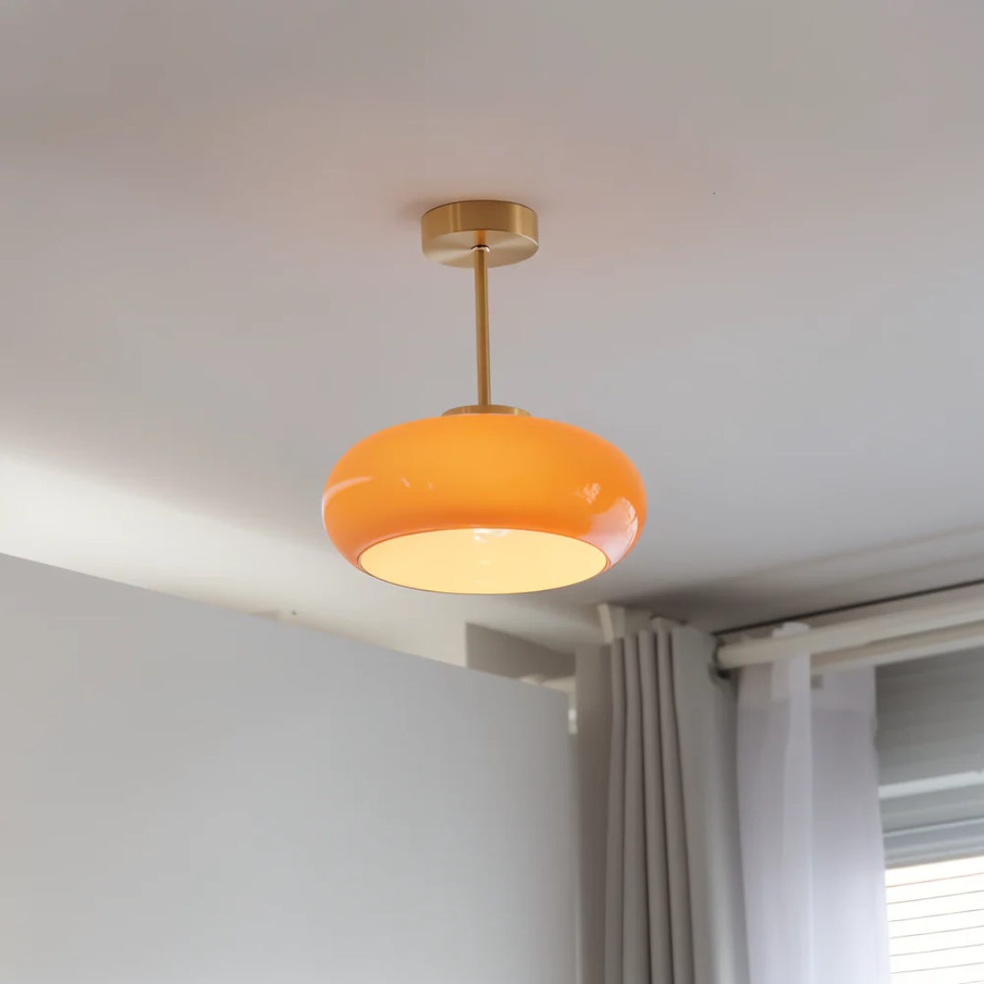 Vinta Flush Mount Ceiling Light | Elegant Glass Shade, Energy-Efficient 0