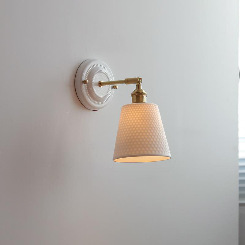 Vinta Wall Sconce | Japanese Ceramic, Vintage Brass Design 10
