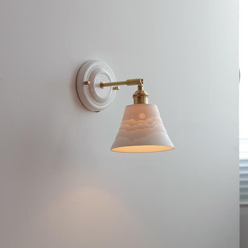 Vinta Wall Sconce | Japanese Ceramic, Vintage Brass Design 14