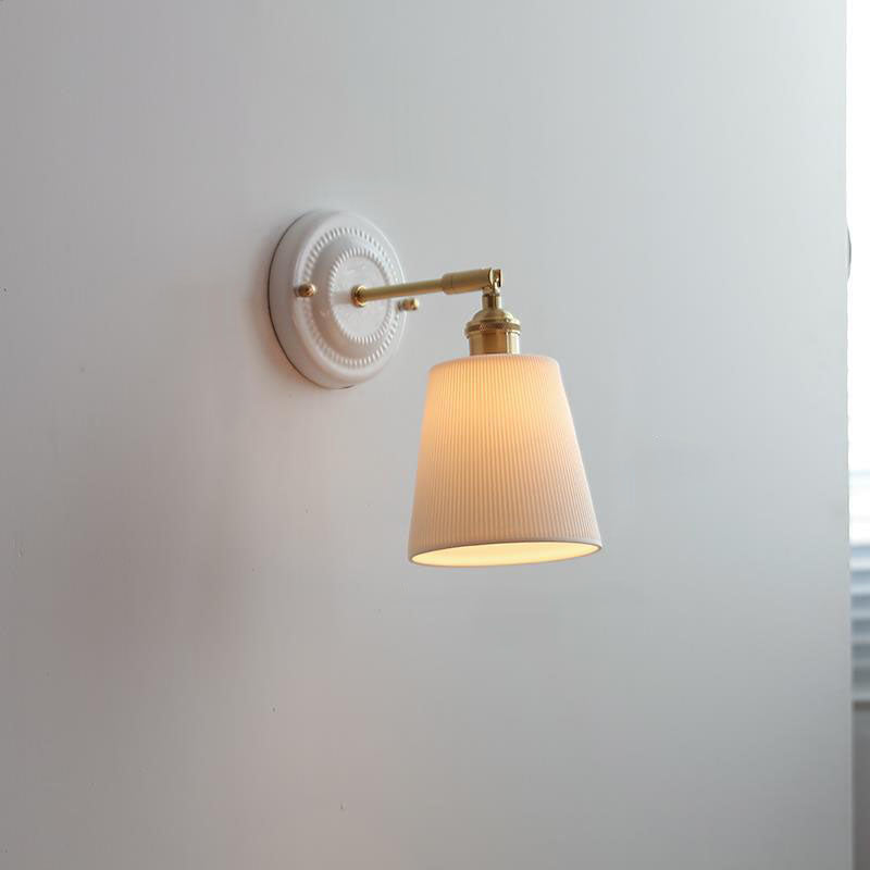Vinta Wall Sconce | Japanese Ceramic, Vintage Brass Design 17
