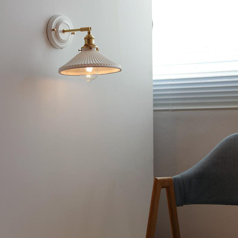 Vinta Wall Sconce | Japanese Ceramic, Vintage Brass Design 5