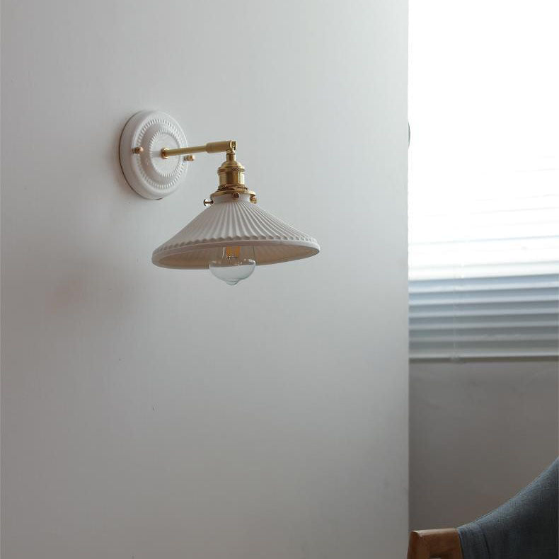Vinta Wall Sconce | Japanese Ceramic, Vintage Brass Design 6