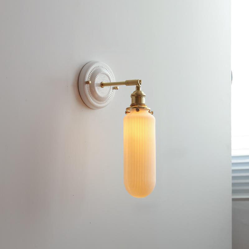 Vinta Wall Sconce | Japanese Ceramic, Vintage Brass Design 9