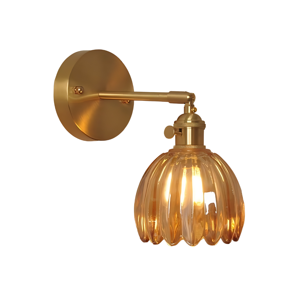 Vinta Wall Sconce | Vintage Brass Finish with Tulip Glass Shade