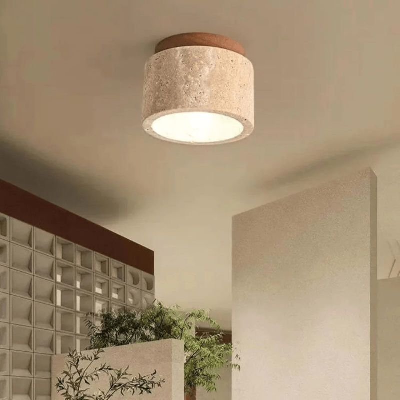 Wooden Ceiling Lights, LED Ceiling Light for Hallway and Bedroom, Minimalist Wood Lamp with Warm White Bulb_04