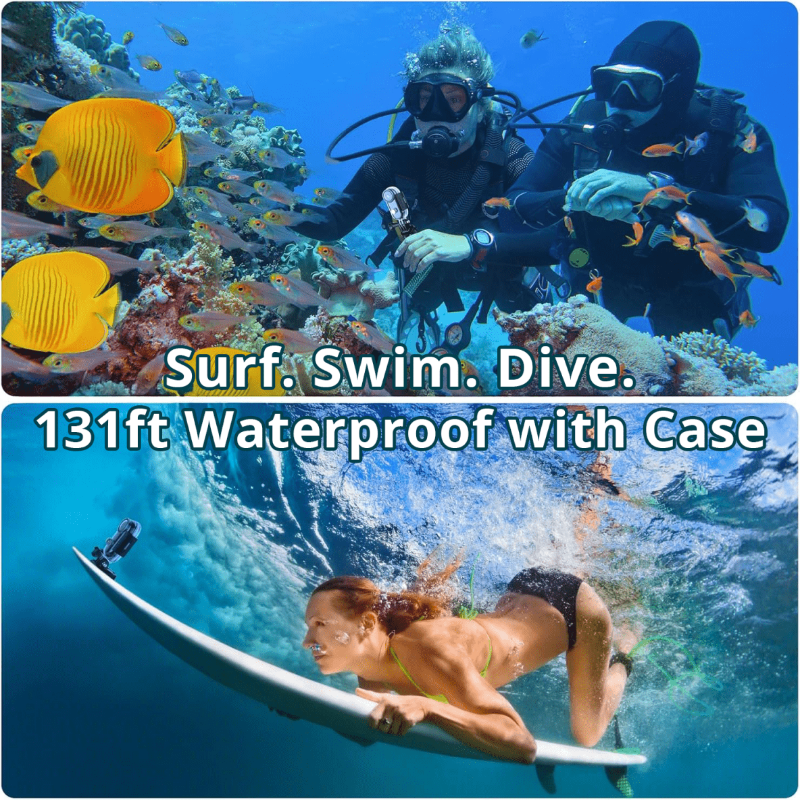 4K Action Camera with Waterproof Case to 40 m, Helmet Cam, Bike Camera with Mounts and 64GB SD Card_07