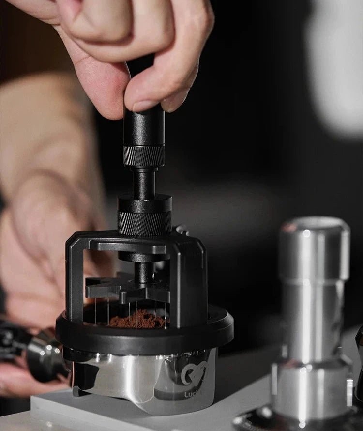 WDT Tool | Needle Rotary Coffee Stirrer with Dual Function Dosing Ring | Perfect Brew Distribution for Consistent Espresso Shots