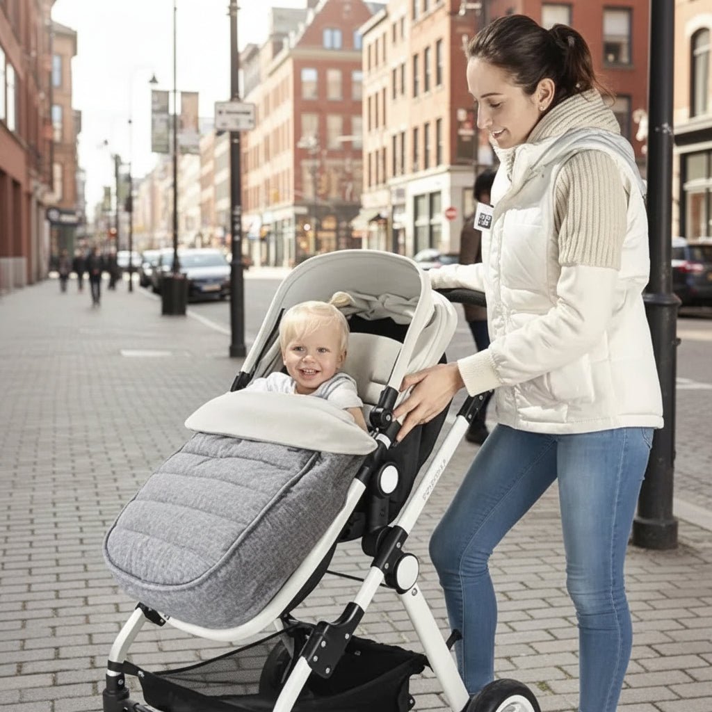 Universal Pushchair Footmuff, Pram Footmuff for Autumn and Winter, Weatherproof Cosy Toes with Harness Slots_00
