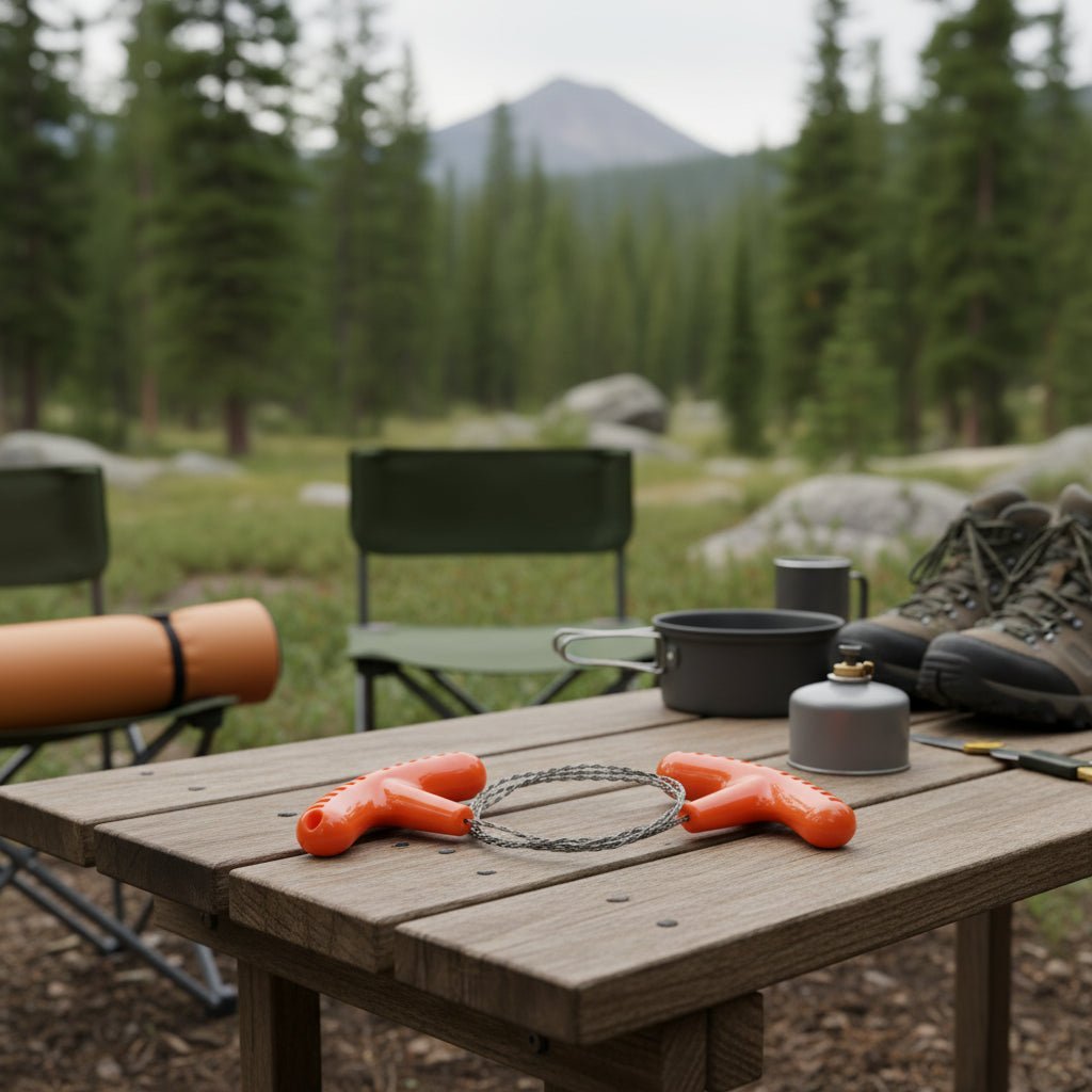 Wire Saw with Finger Grips, Mini Saw for Camping and Hiking, Survival Tool, Bushcraft Saw for Backpack and Emergency Kit