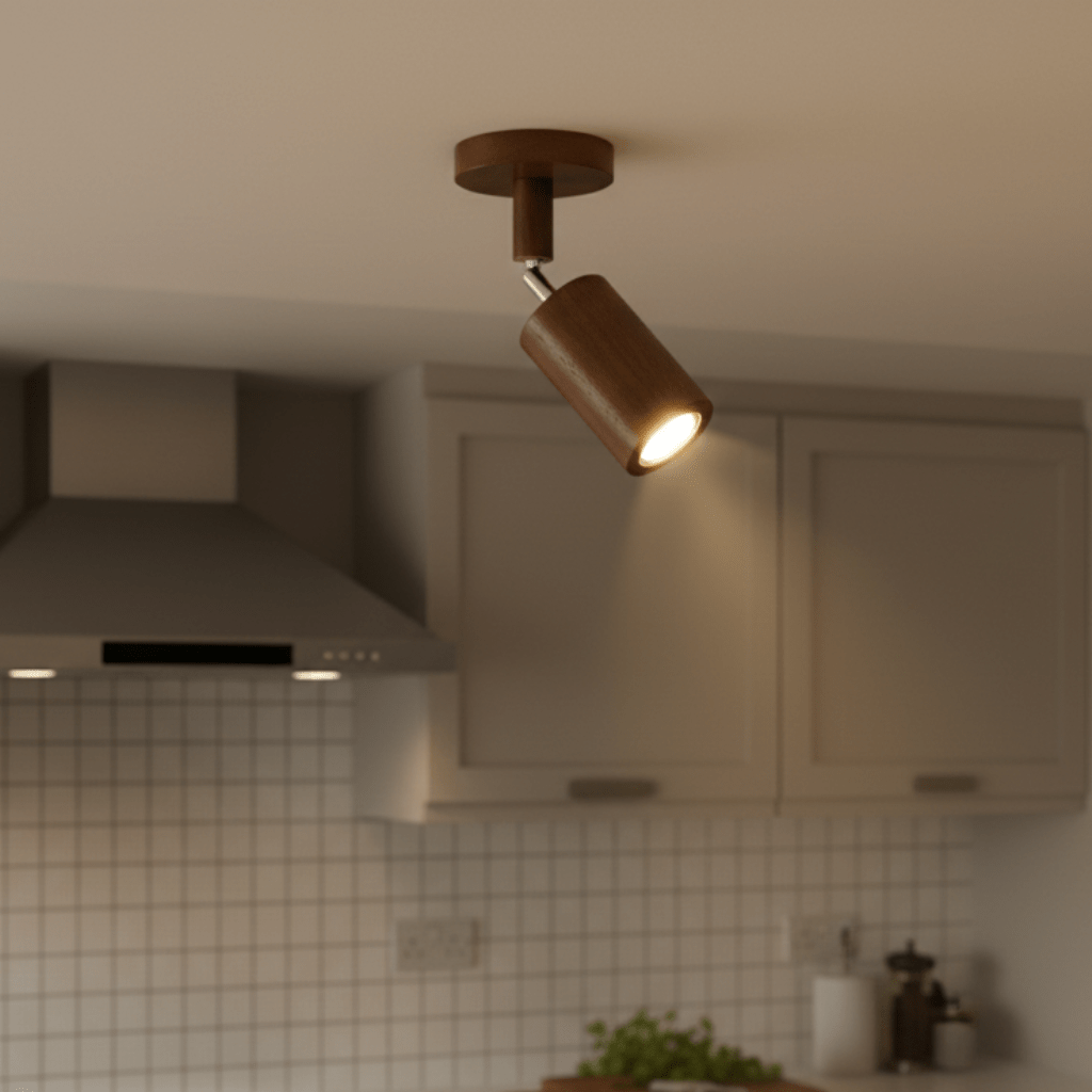 Wooden LED Ceiling Light, Adjustable Spotlight Ceiling Light, Solid Wood Ceiling Spotlights for Living Room_00
