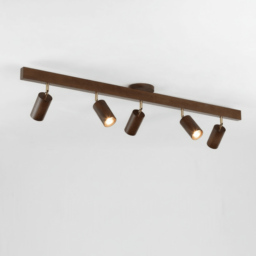 Wooden LED Ceiling Light, Adjustable Spotlight Ceiling Light, Solid Wood Ceiling Spotlights for Living Room_13