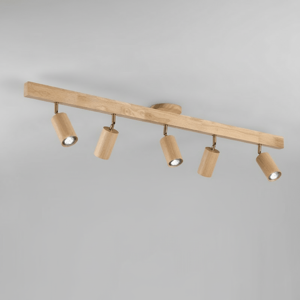 Wooden LED Ceiling Light, Adjustable Spotlight Ceiling Light, Solid Wood Ceiling Spotlights for Living Room_15