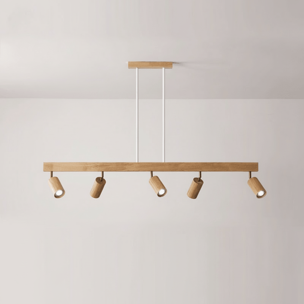 Wooden LED Ceiling Light, Adjustable Spotlight Ceiling Light, Solid Wood Ceiling Spotlights for Living Room_16