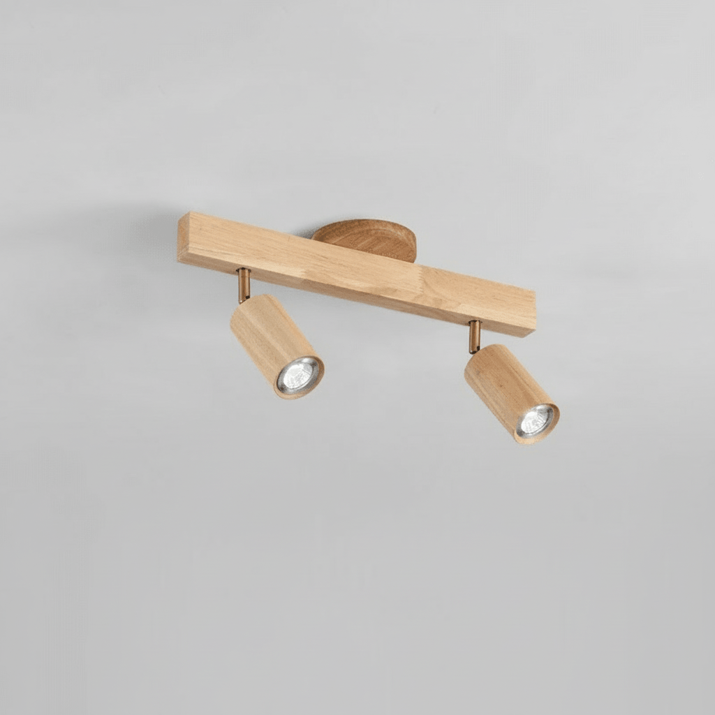 Wooden LED Ceiling Light, Adjustable Spotlight Ceiling Light, Solid Wood Ceiling Spotlights for Living Room_18
