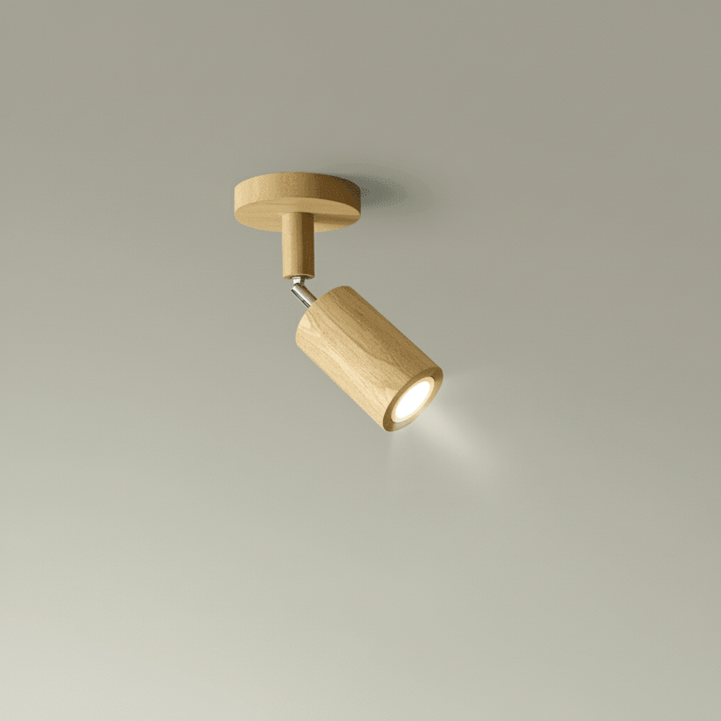 Wooden LED Ceiling Light, Adjustable Spotlight Ceiling Light, Solid Wood Ceiling Spotlights for Living Room_02
