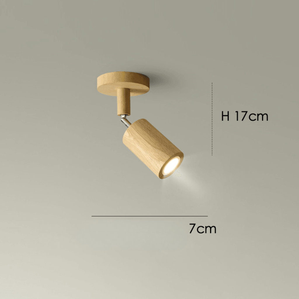 Wooden LED Ceiling Light, Adjustable Spotlight Ceiling Light, Solid Wood Ceiling Spotlights for Living Room_04