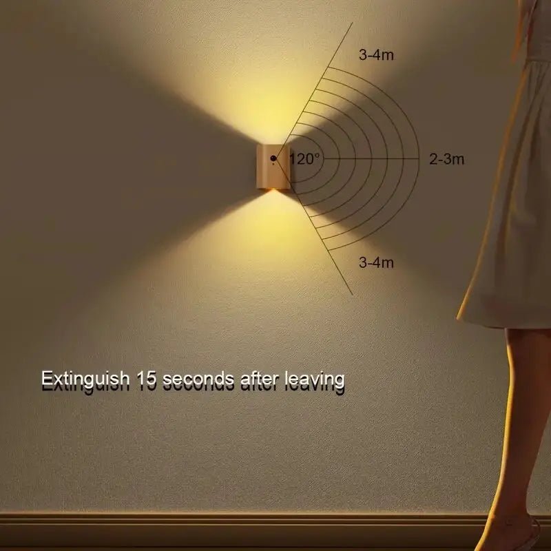 Motion Activated Night Light, Rechargeable Wooden Lamp with Motion Sensor, Wireless Stair Light for Bedroom and Hallway_06