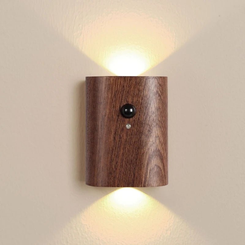 Motion Activated Night Light, Rechargeable Wooden Lamp with Motion Sensor, Wireless Stair Light for Bedroom and Hallway_08