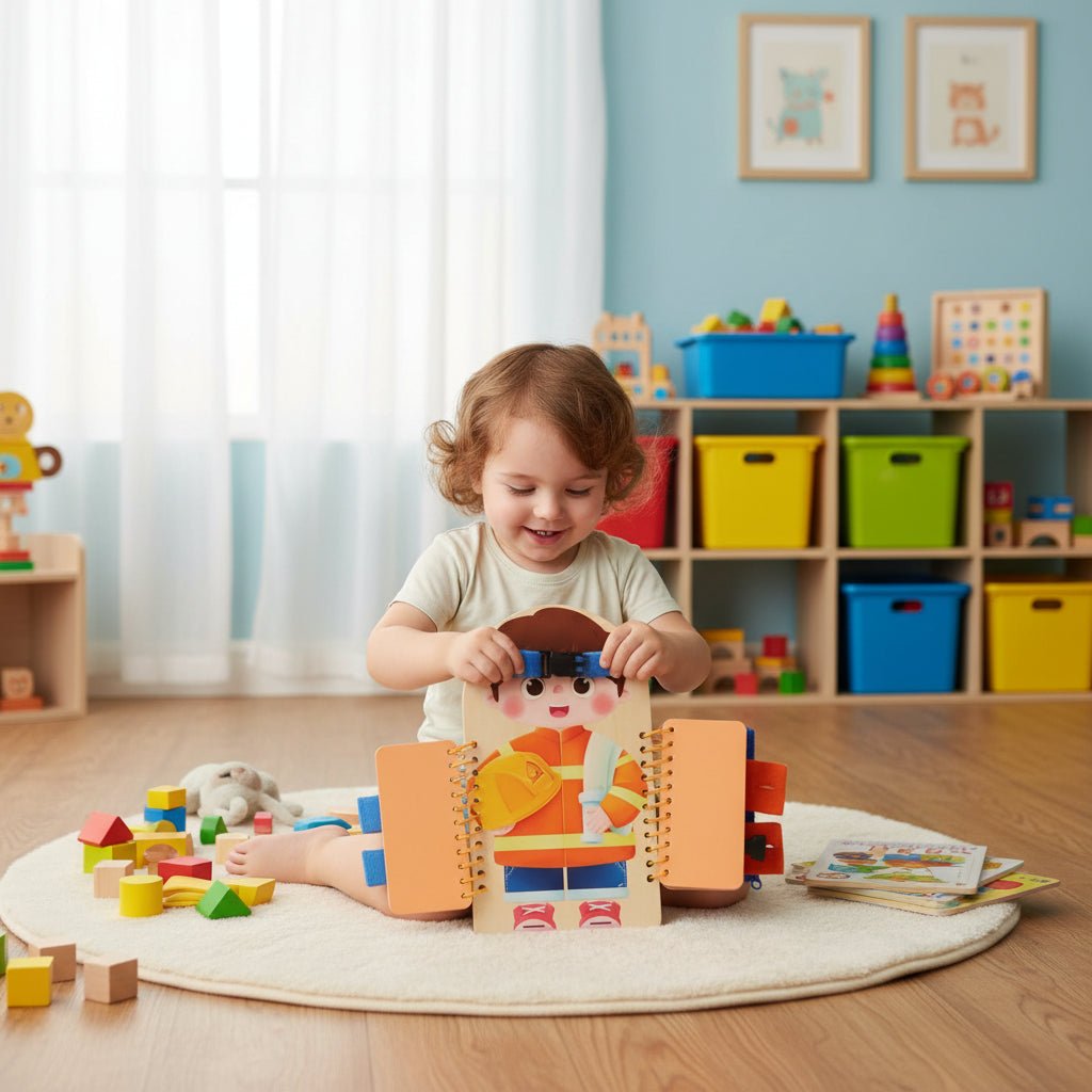 Montessori Busy Board, Wooden Sensory Board for Toddlers, Multi Layer Activity Board, Montessori Toys_01