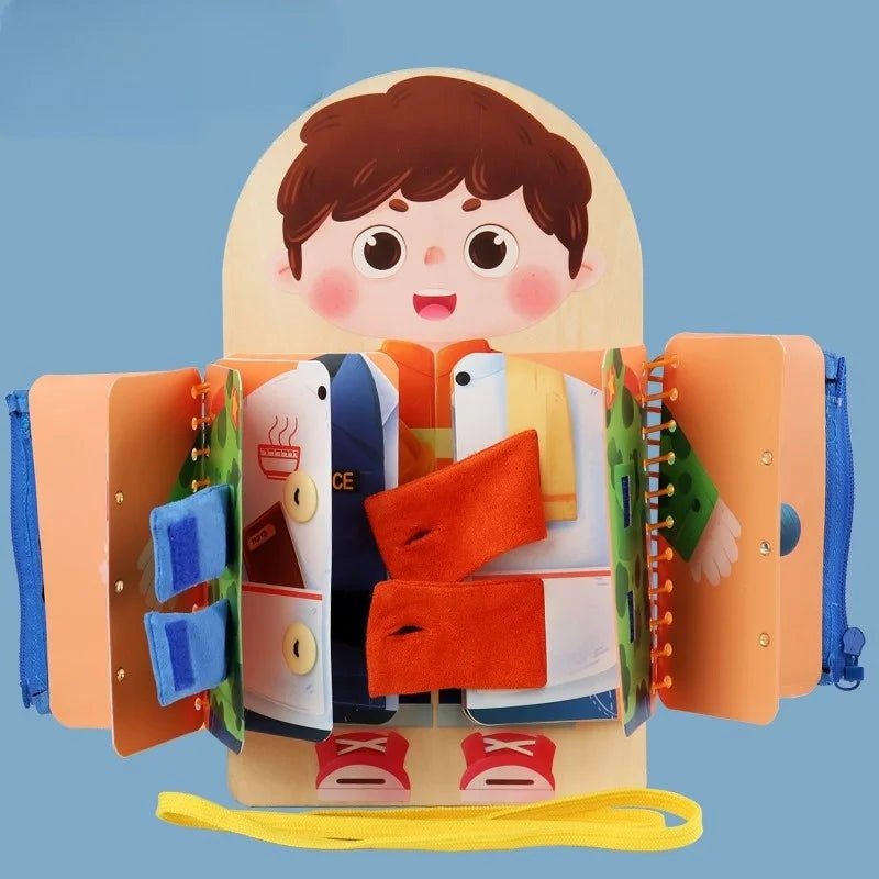 Montessori Busy Board, Wooden Sensory Board for Toddlers, Multi Layer Activity Board, Montessori Toys_06