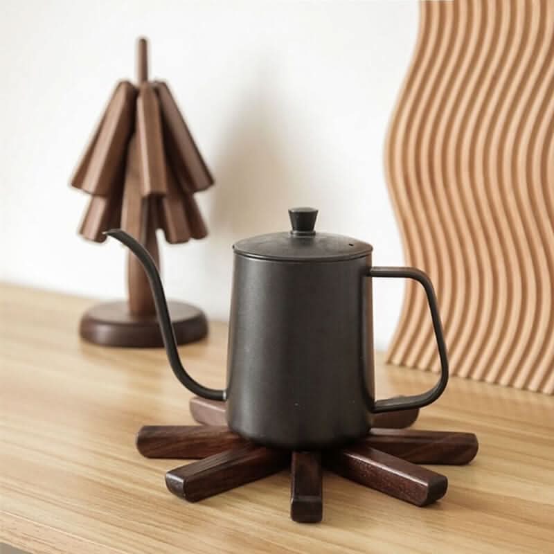 Trivets for Hot Pots, Solid Walnut Wooden Trivet with Optional Stand