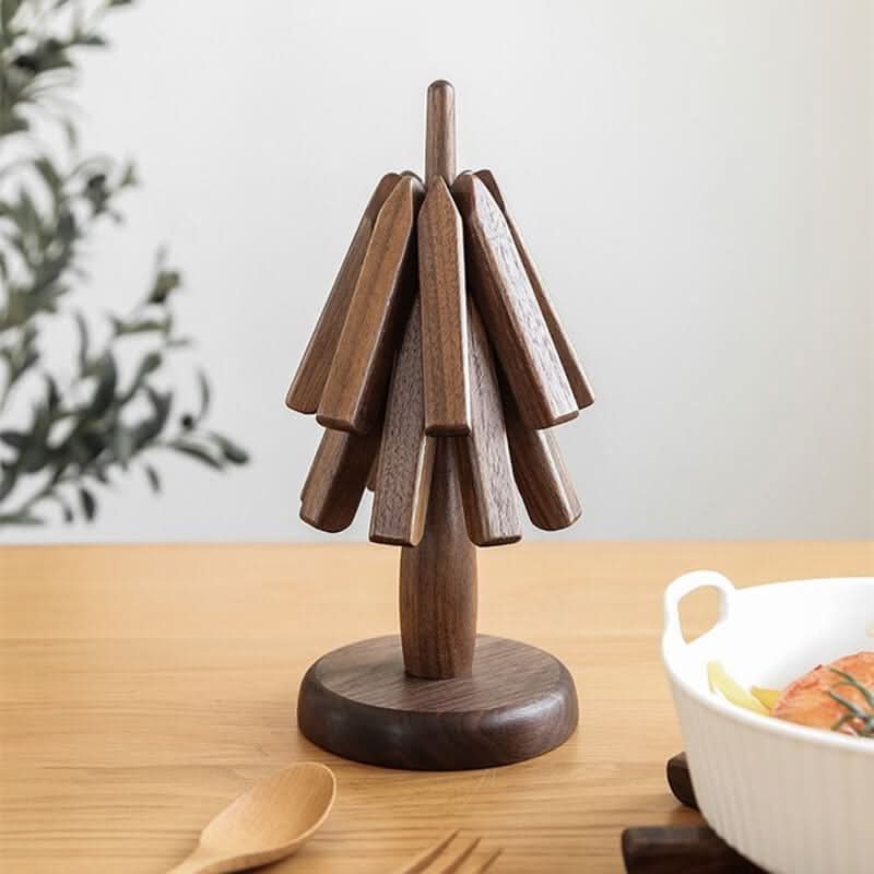 Trivets for Hot Pots, Solid Walnut Wooden Trivet with Optional Stand – image 4