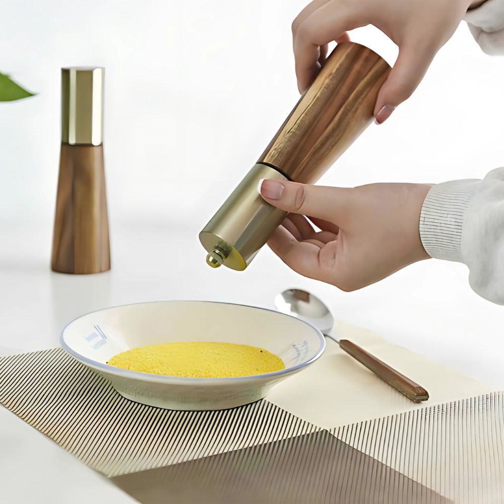 Salt and Pepper Grinders, Wooden Salt and Pepper Mill Set with Adjustable Ceramic Grinder, Refillable Pepper Mills 15 cm_03